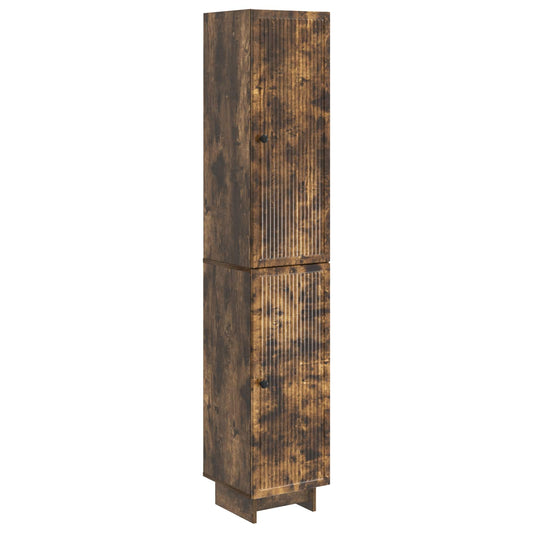 Cabinet Set 2 pcs Smoked Oak Engineered Wood