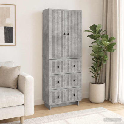 Cabinet Set 2 pcs Concrete Grey Engineered Wood