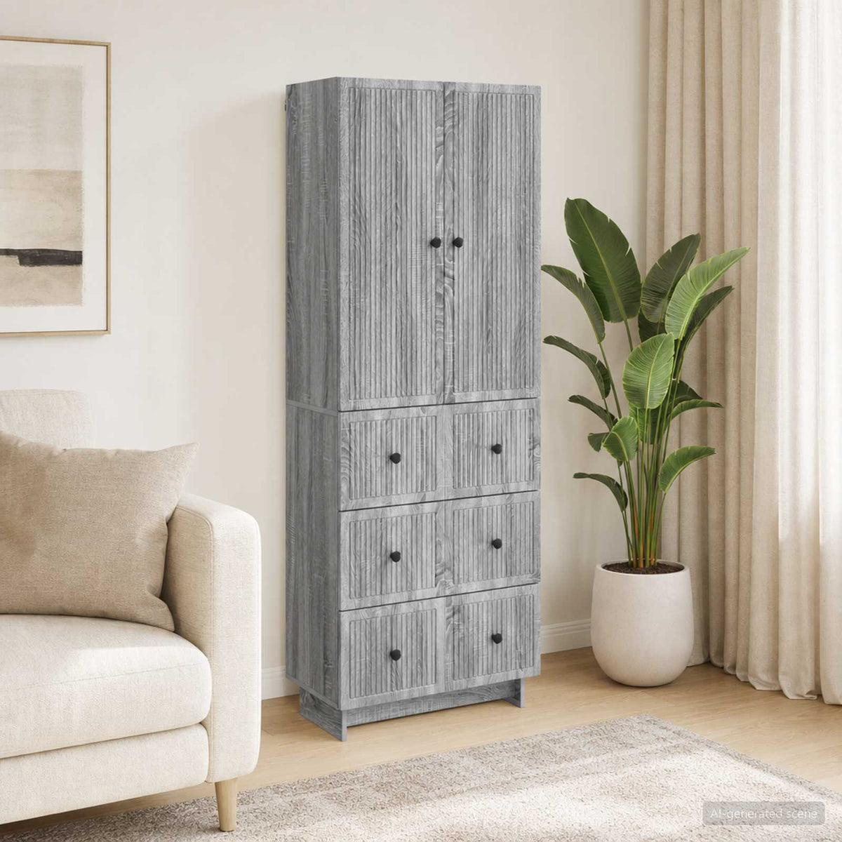 Cabinet Set 2 pcs Engineered Wood