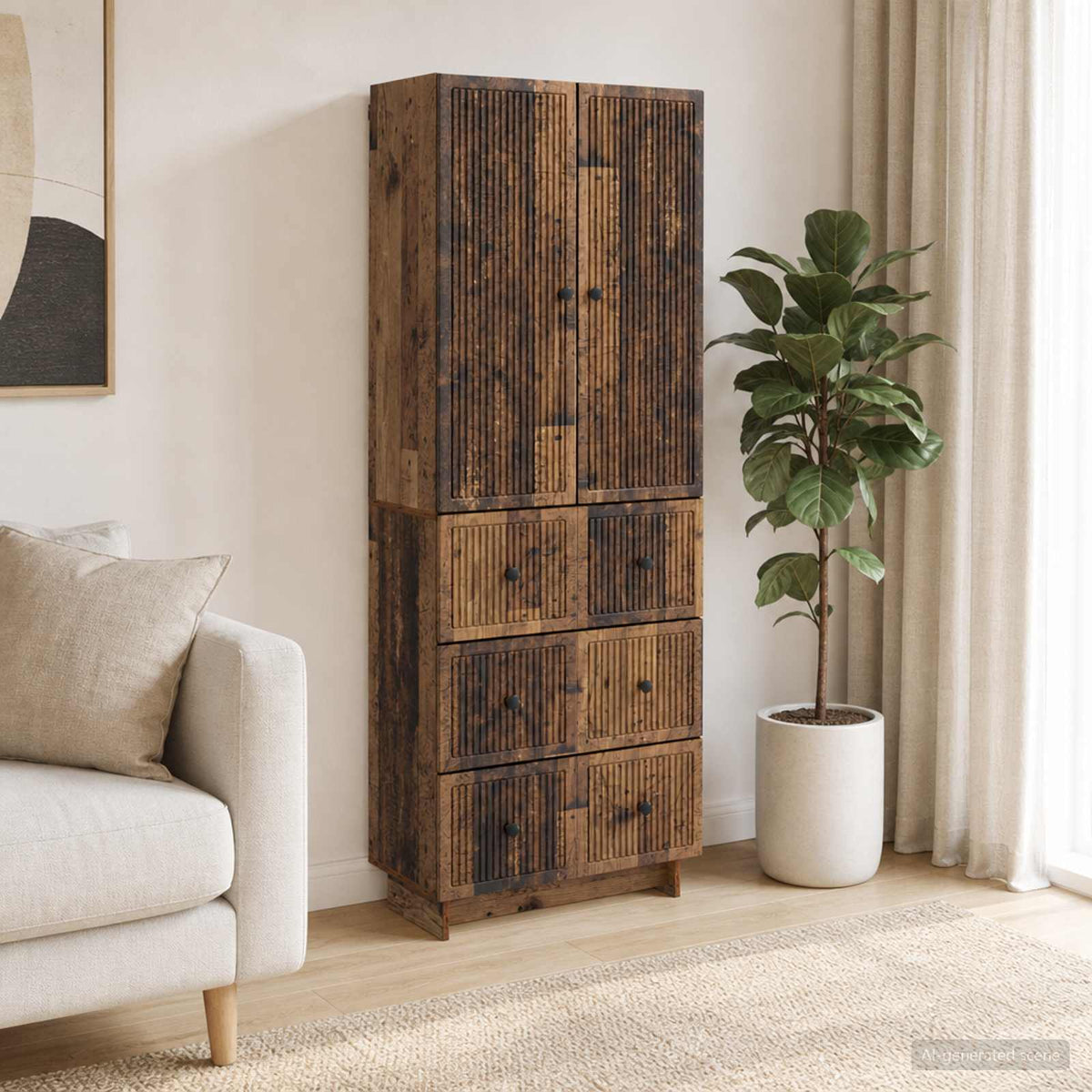 Cabinet Set 2 pcs Engineered Wood