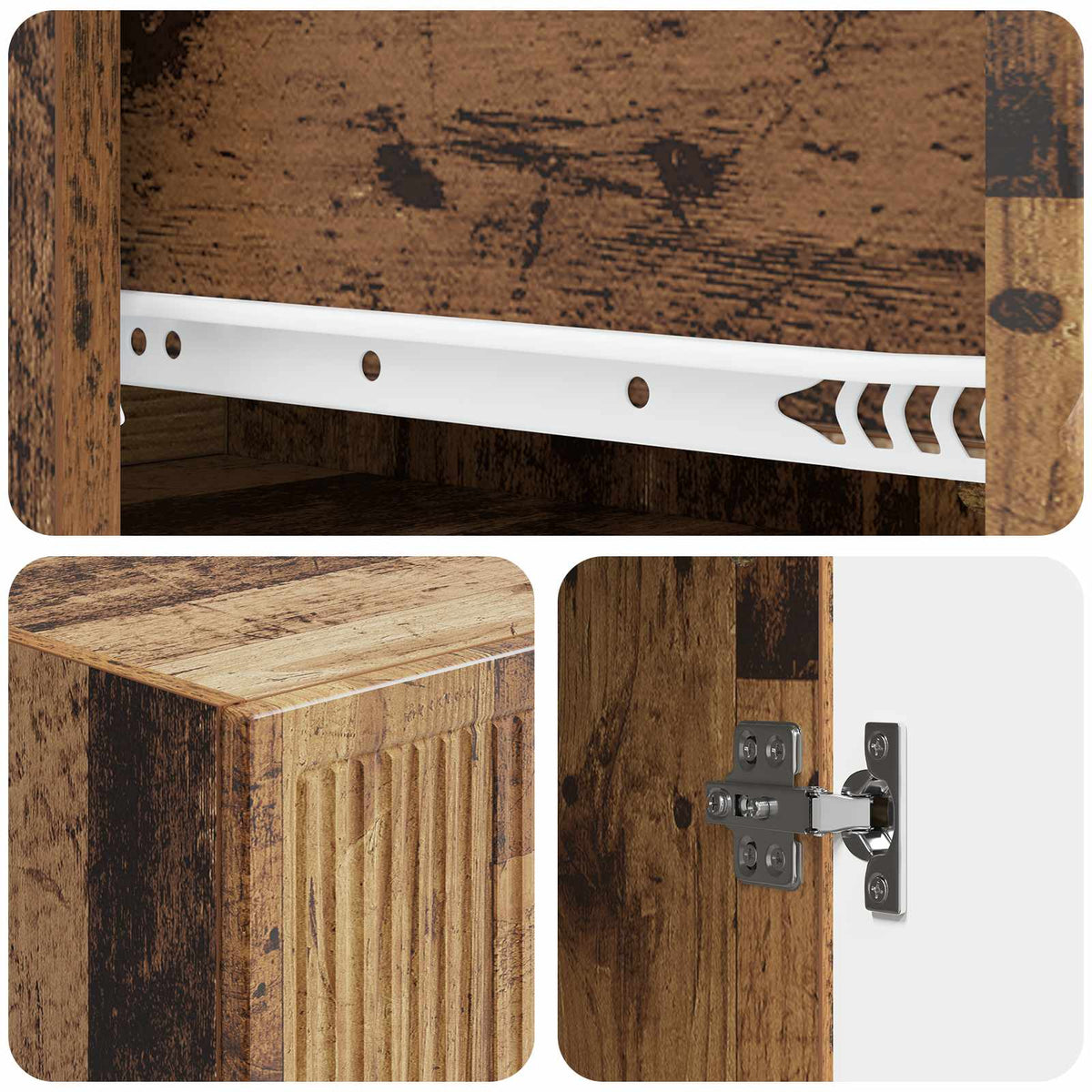 Cabinet Set 2 pcs Old Wood Engineered Wood