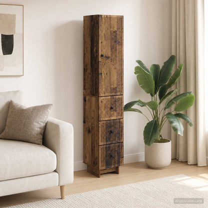 Cabinet Set 2 pcs Old Wood Engineered Wood