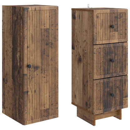 Cabinet Set 2 pcs Old Wood 33 x 34.5 x 90 cm Engineered Wood