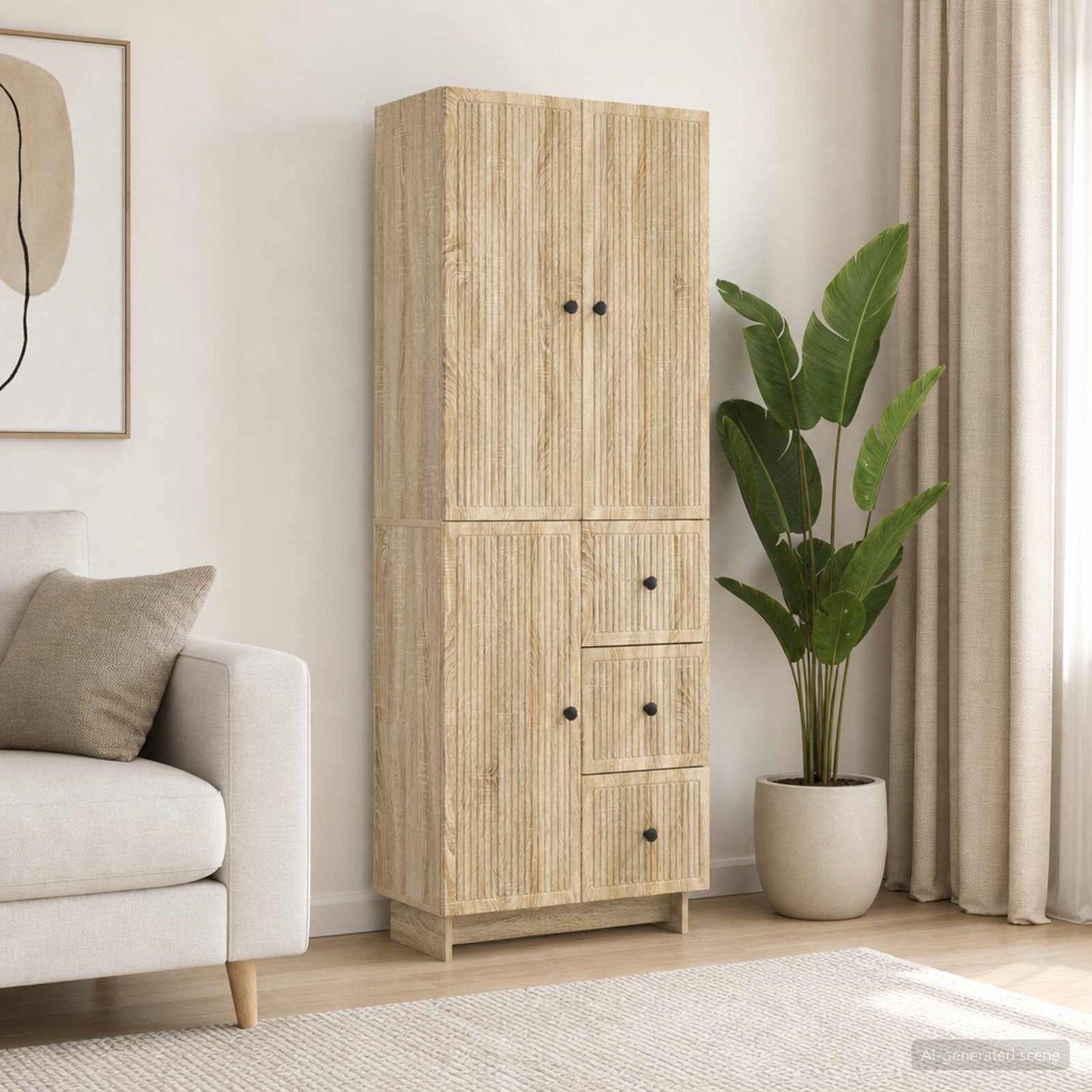 Cabinet Set 2 pcs Engineered Wood