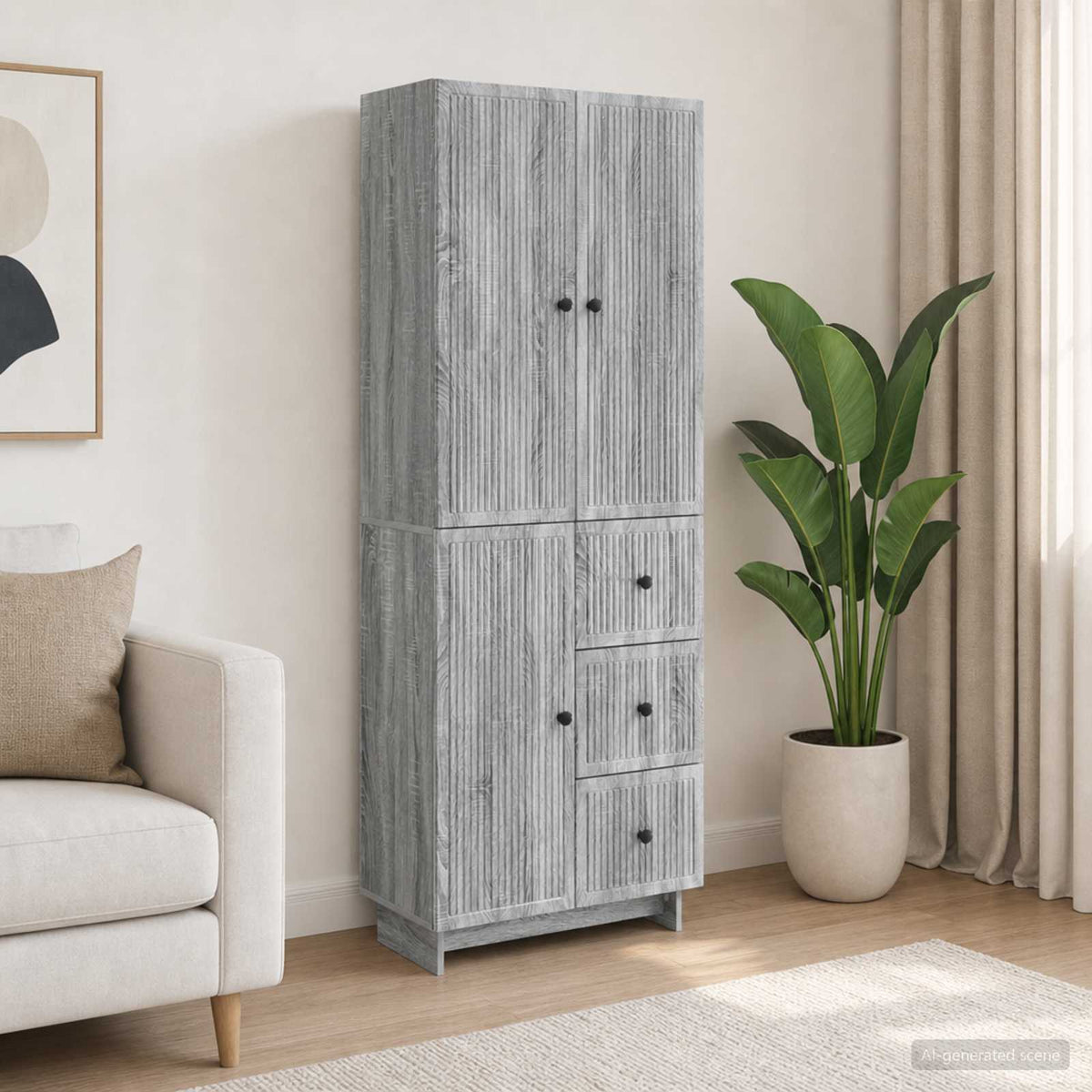 Cabinet Set 2 pcs Engineered Wood