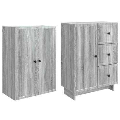 Cabinet Set 2 pcs 66 x 34.5 x 90 cm Engineered Wood