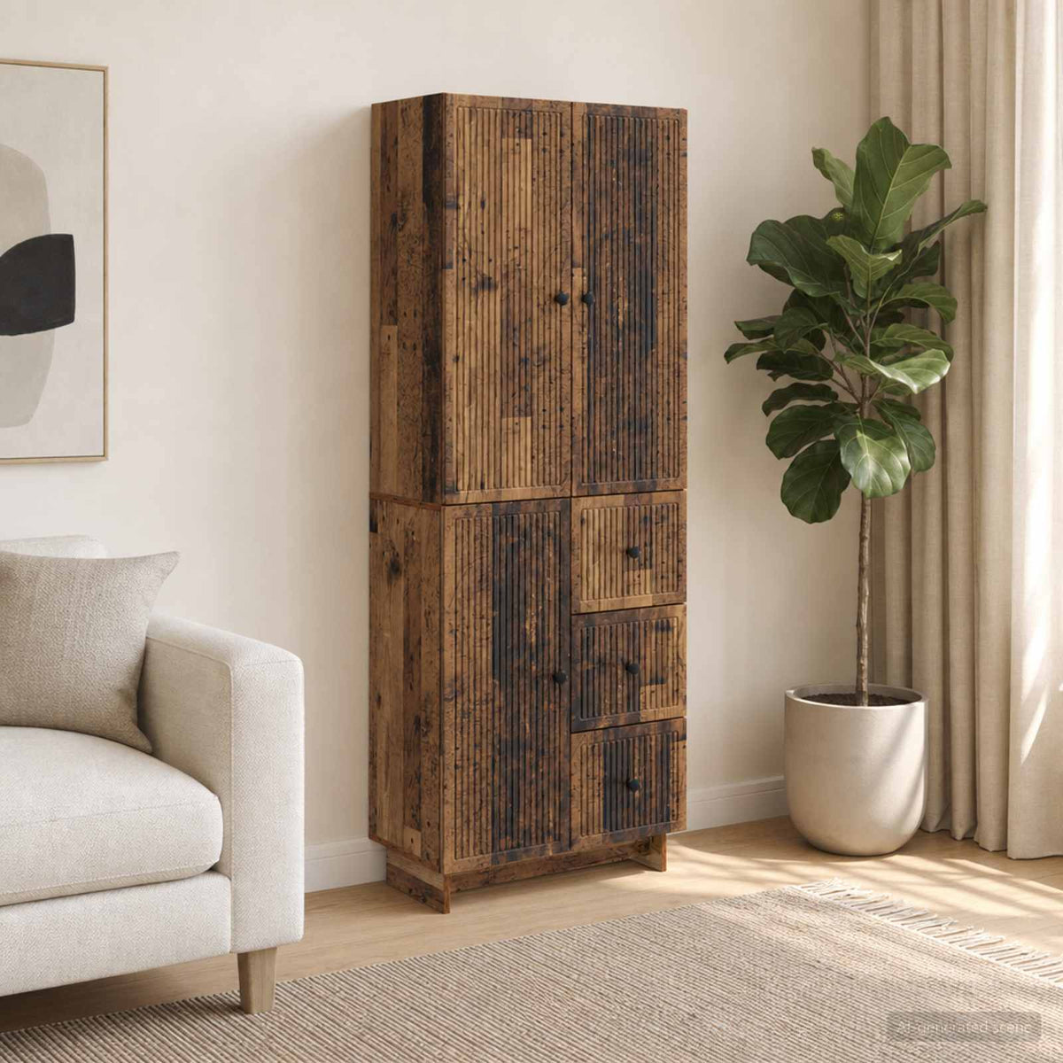 Cabinet Set 2 pcs Engineered Wood