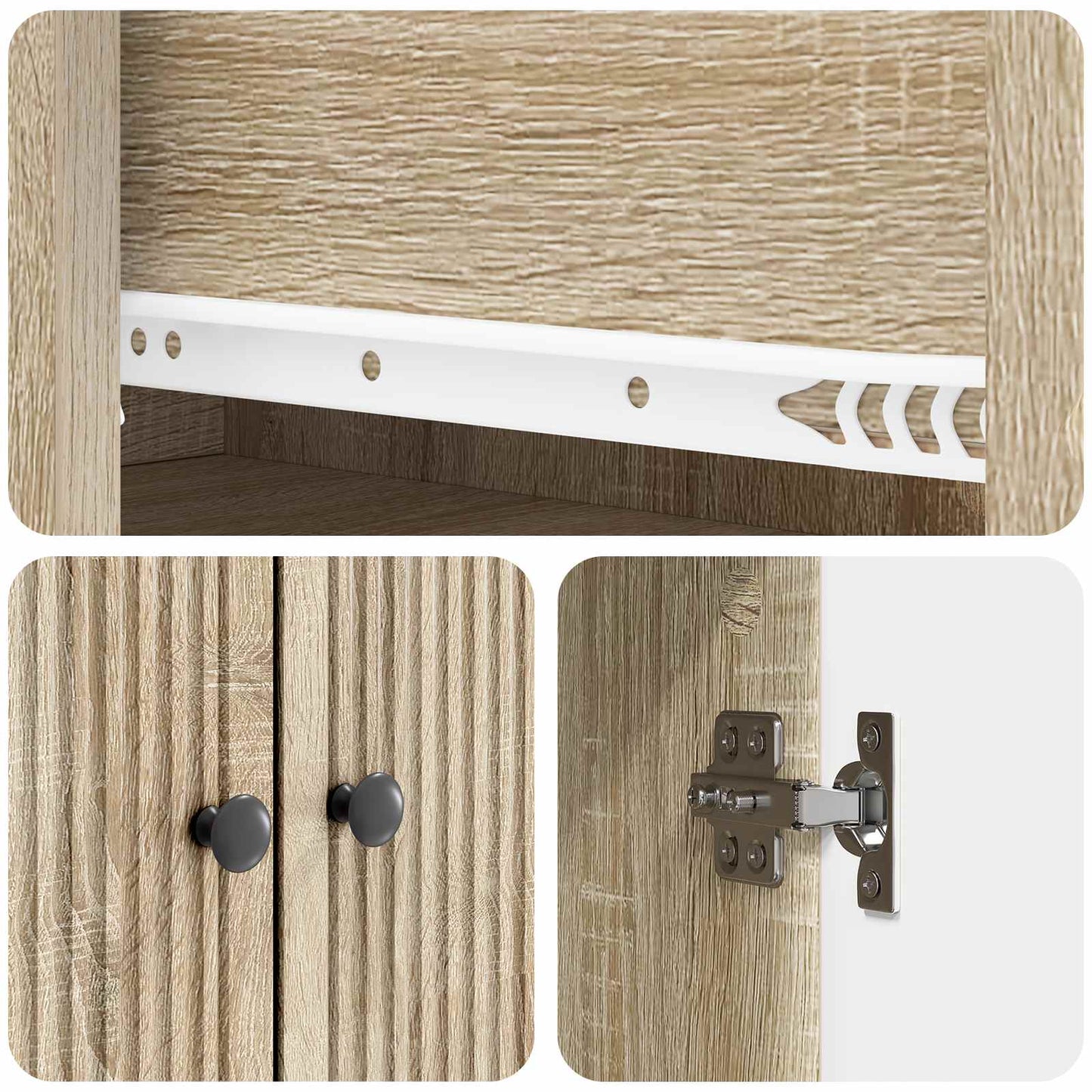 Cabinet Set 2 pcs Engineered Wood