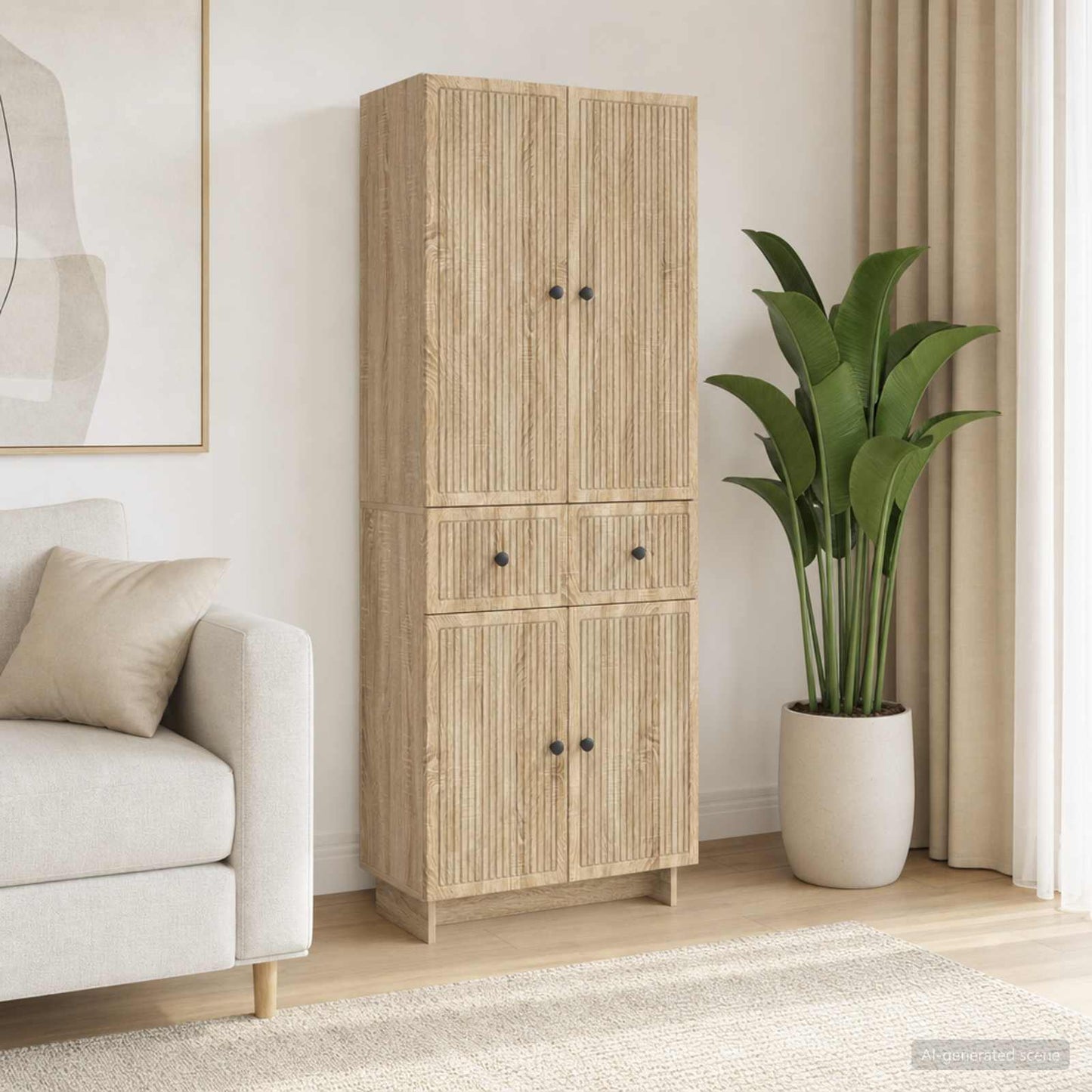 Cabinet Set 2 pcs Engineered Wood