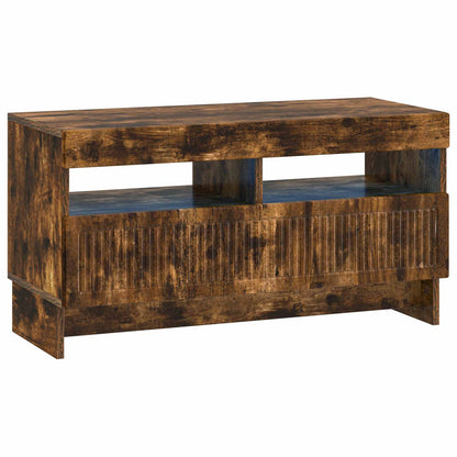 5 Piece LED TV Cabinet Smoked Oak Engineered Wood