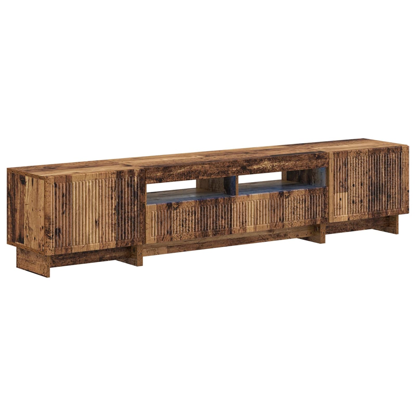 5 Piece LED TV Cabinet Old Wood Engineered Wood