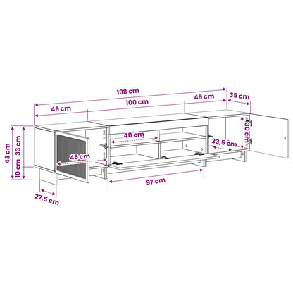 5 Piece LED TV Cabinet Artisan Oak Engineered Wood