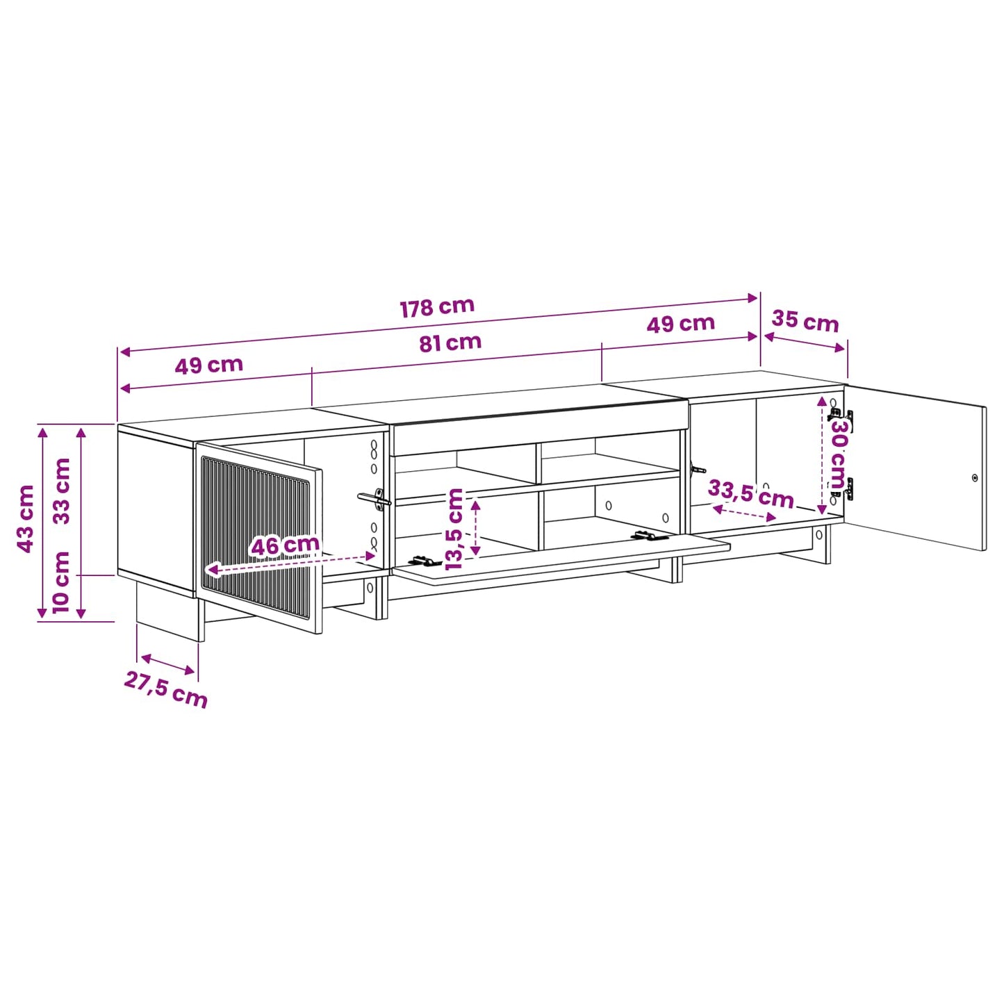 5 Piece LED TV Cabinet Artisan Oak Engineered Wood