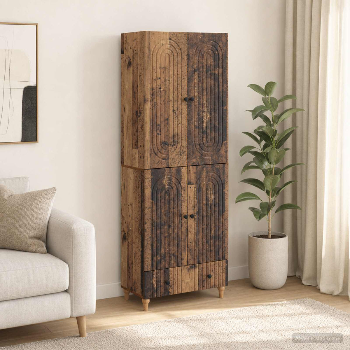 Cabinet Set 2 pcs Engineered Wood