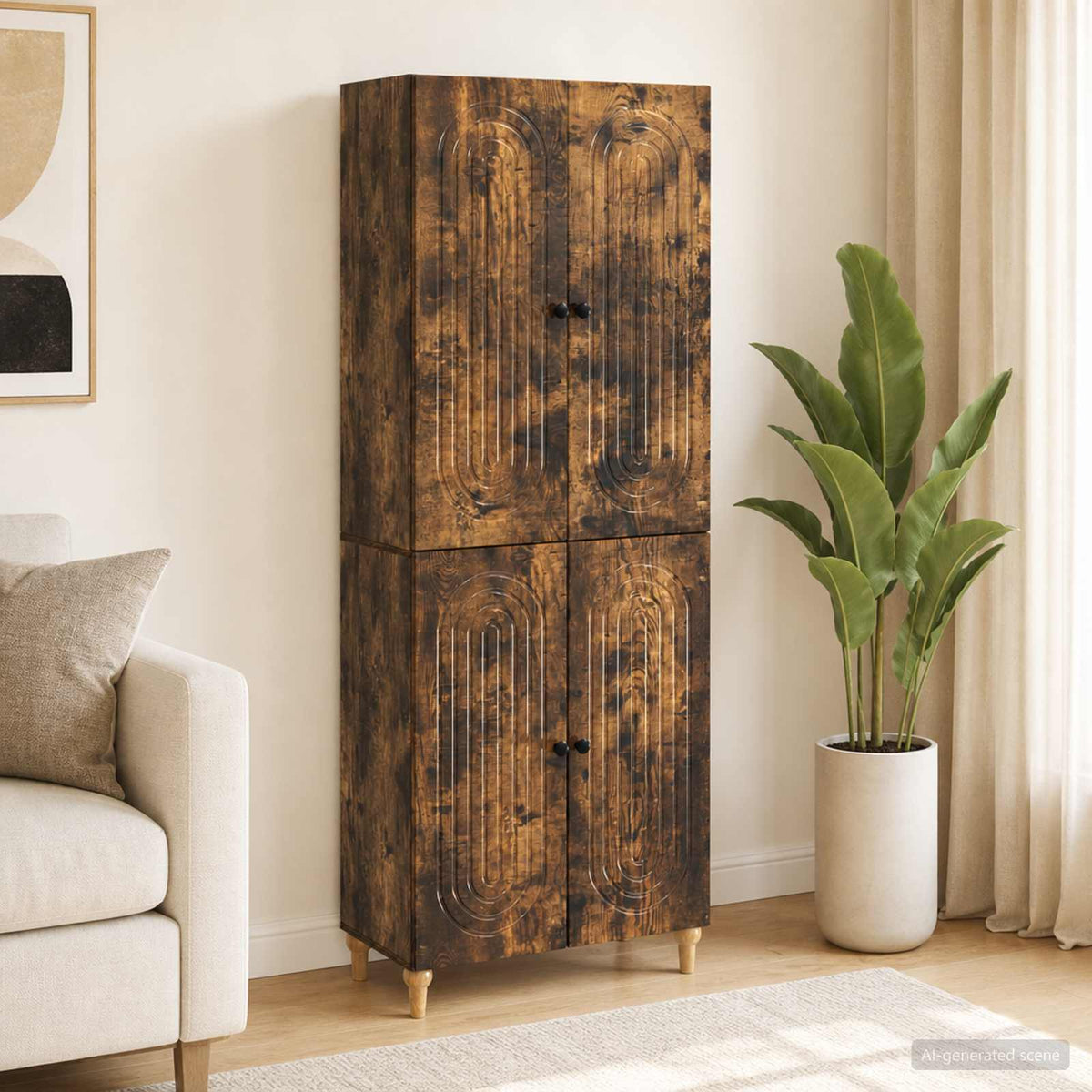 Cabinet Set 2 pcs Engineered Wood