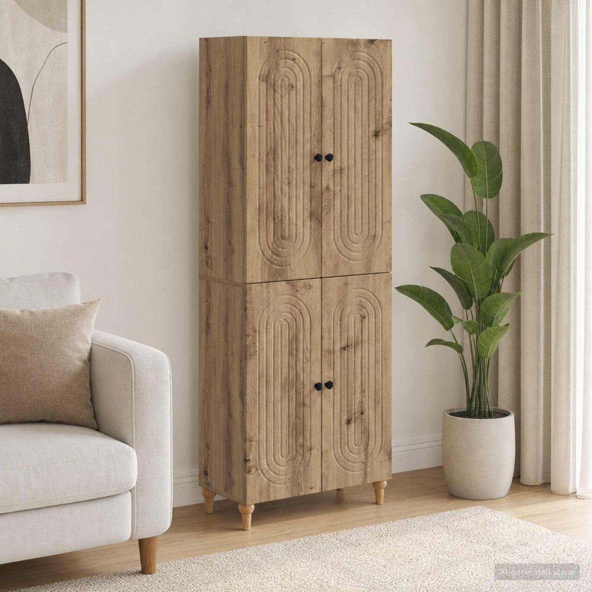 Cabinet Set 2 pcs Engineered Wood