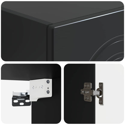 Cabinet Set 2 pcs Black Engineered Wood