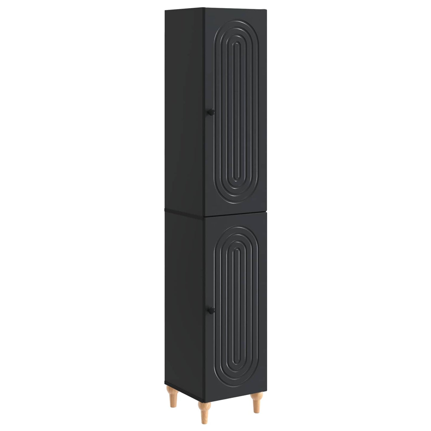 Cabinet Set 2 pcs Black Engineered Wood