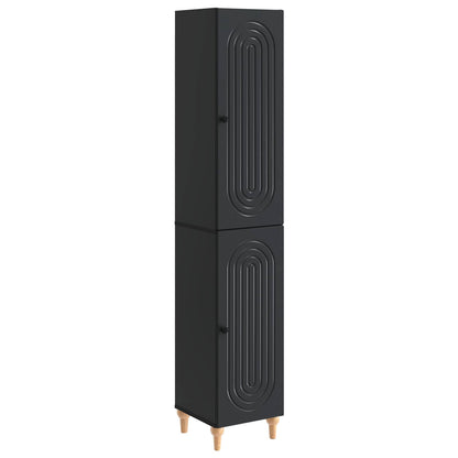 Cabinet Set 2 pcs Black Engineered Wood