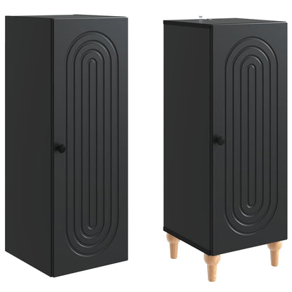 Cabinet Set 2 pcs Black Engineered Wood