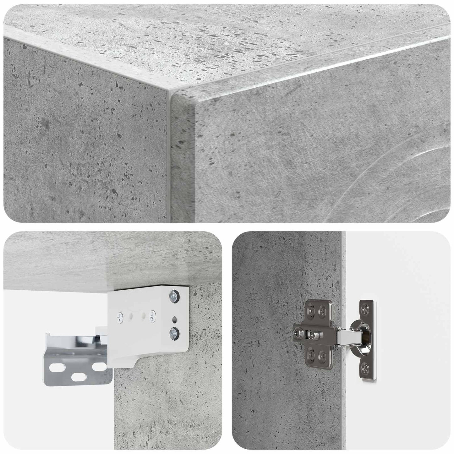 Cabinet Set 2 pcs Concrete Grey Engineered Wood