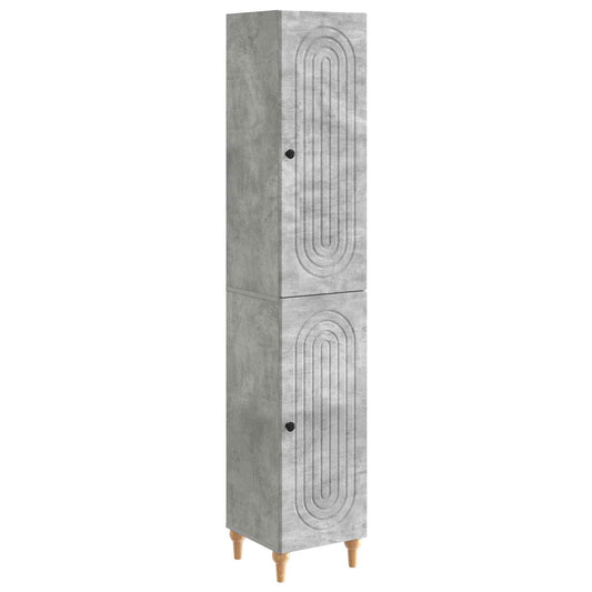 Cabinet Set 2 pcs Concrete Grey Engineered Wood