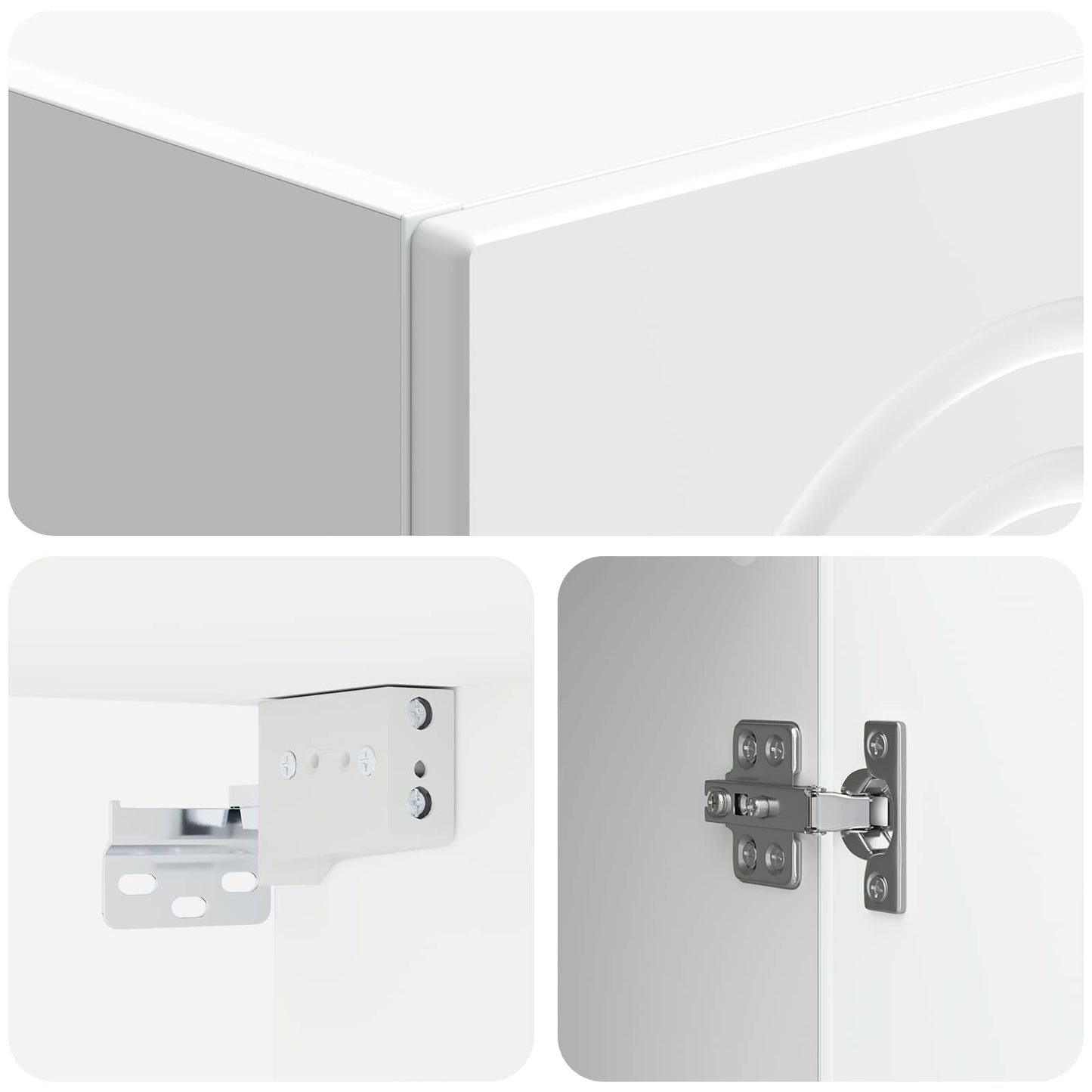 Cabinet Set 2 pcs High Gloss White Engineered Wood