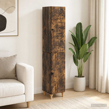 Cabinet Set 2 pcs Smoked Oak Engineered Wood