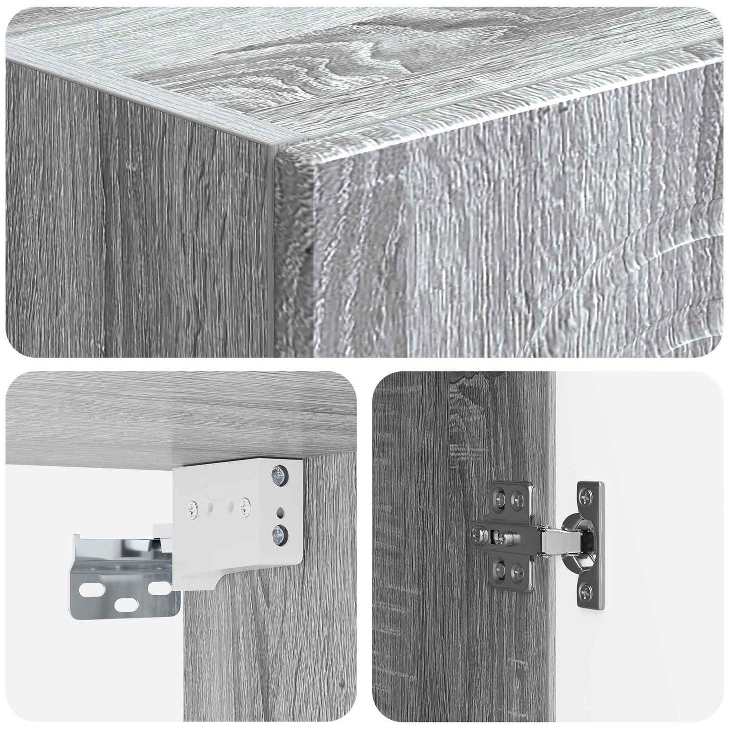Cabinet Set 2 pcs Grey Sonoma Engineered Wood