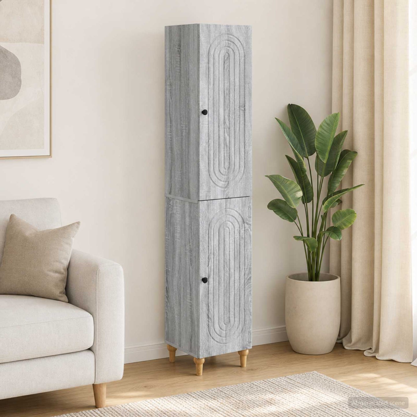 Cabinet Set 2 pcs Grey Sonoma Engineered Wood