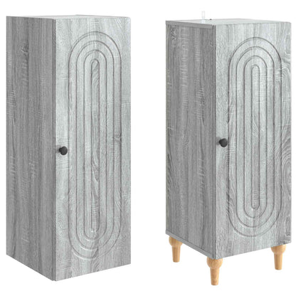 Cabinet Set 2 pcs Grey Sonoma Engineered Wood