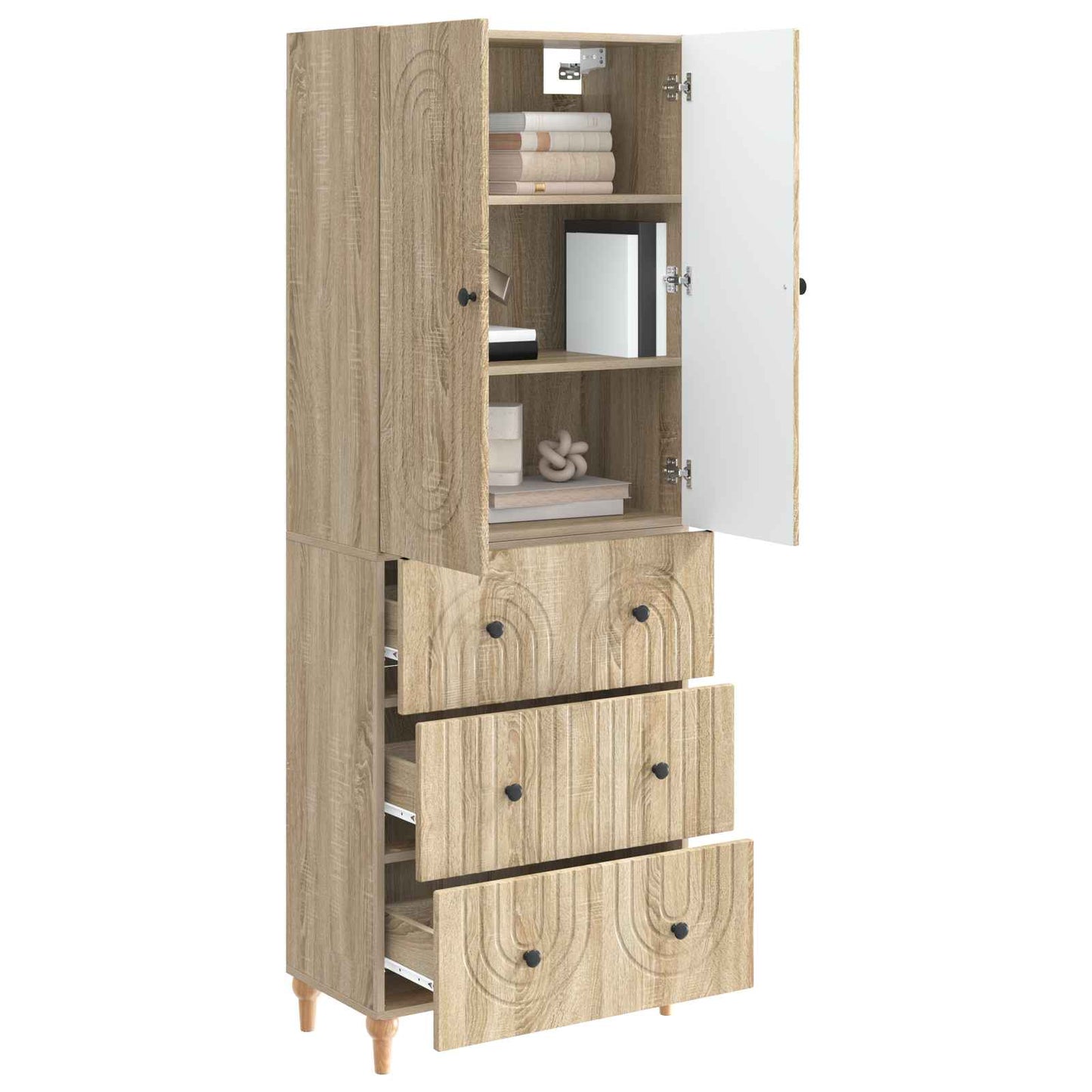 Cabinet Set 2 pcs 66 x 34.5 x 90 cm Engineered Wood