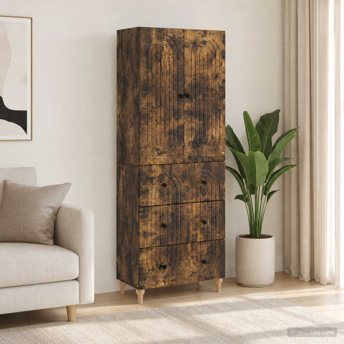Cabinet Set 2 pcs Engineered Wood
