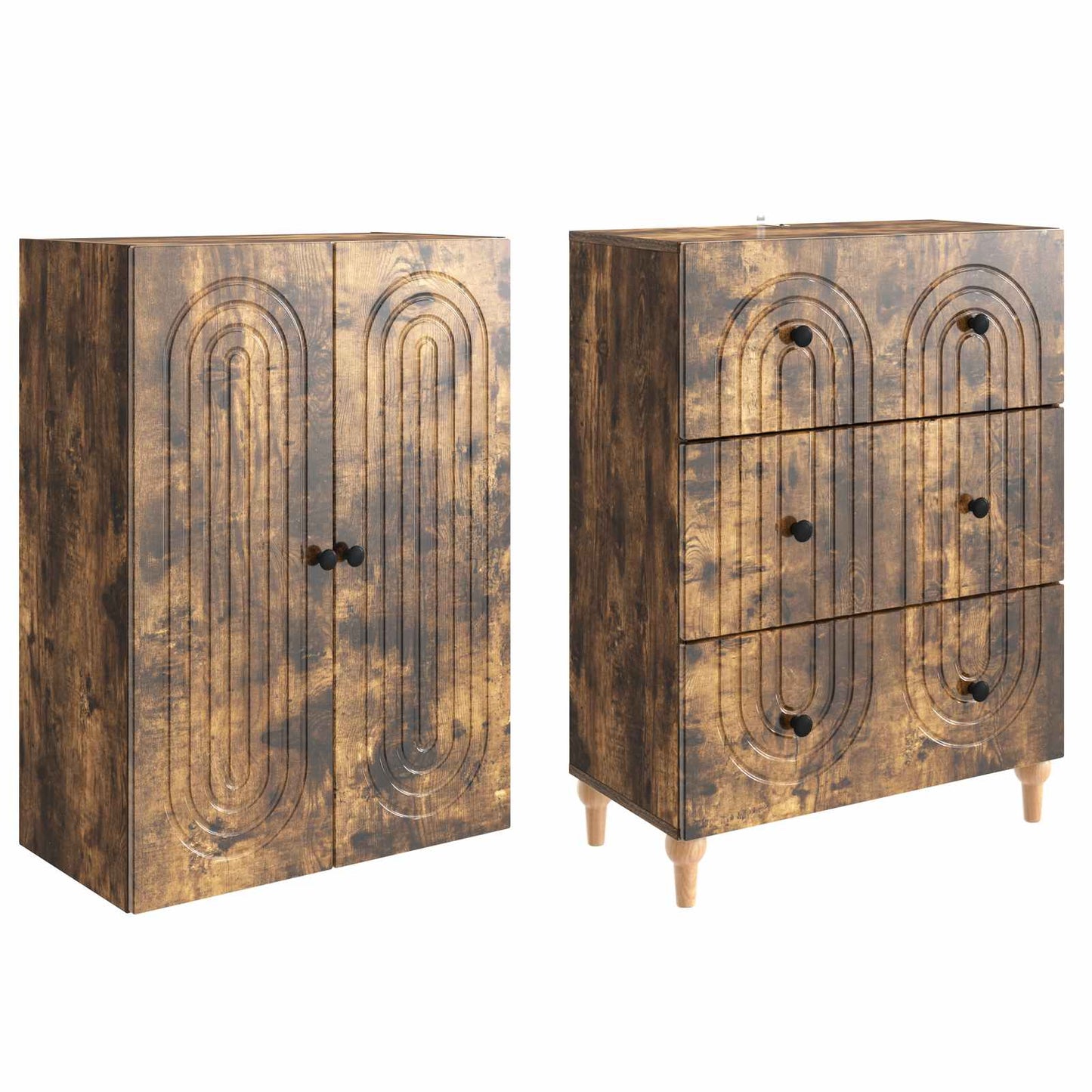 Cabinet Set 2 pcs 66 x 34.5 x 90 cm Engineered Wood