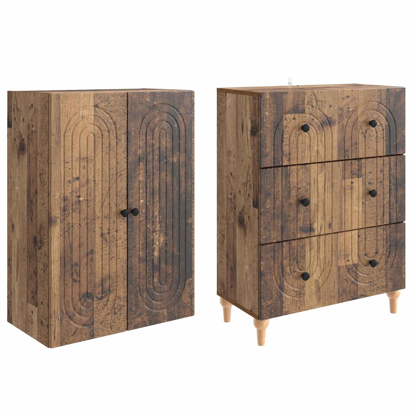 Cabinet Set 2 pcs 66 x 34.5 x 90 cm Engineered Wood