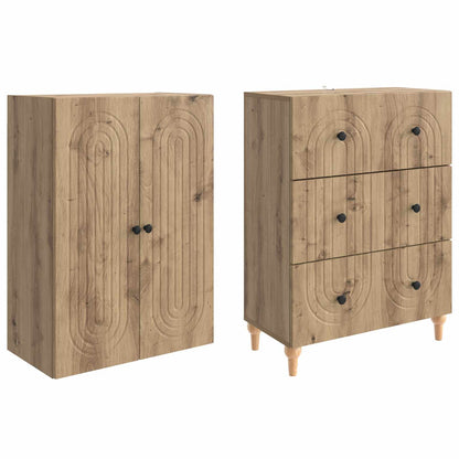 Cabinet Set 2 pcs 66 x 34.5 x 90 cm Engineered Wood