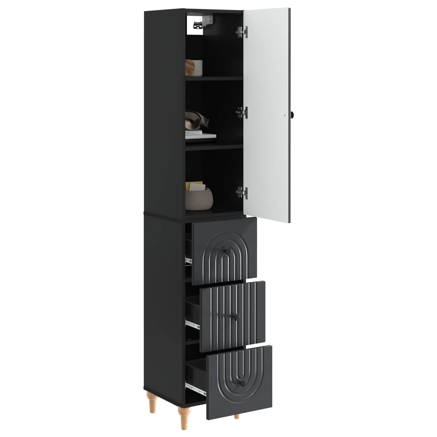 Cabinet Set 2 pcs 33 x 34.5 x 90 cm Engineered Wood