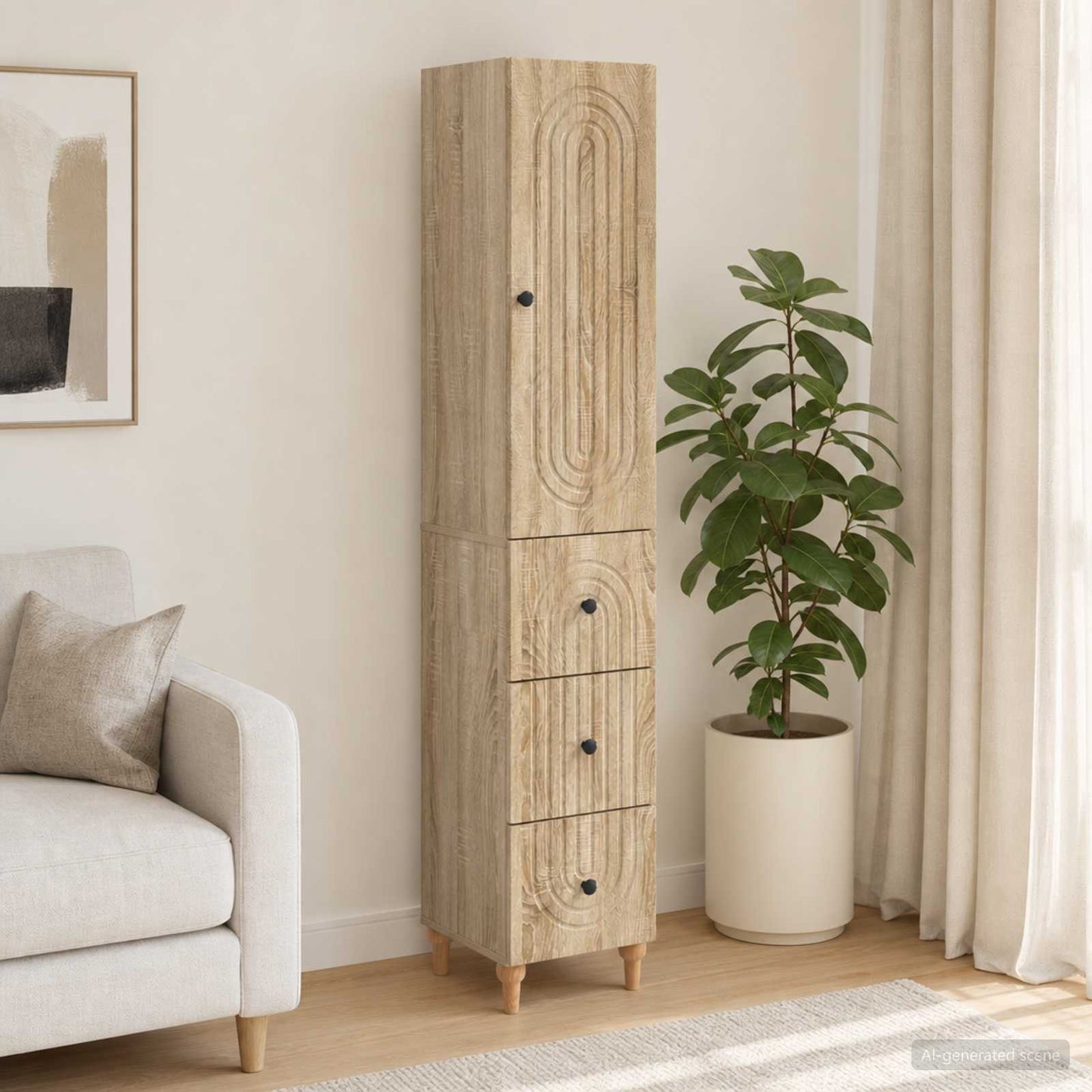 Cabinet Set 2 pcs Engineered Wood