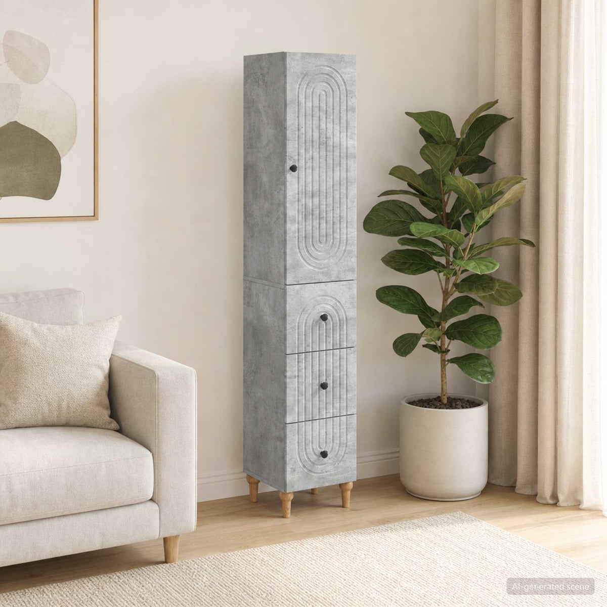 Cabinet Set 2 pcs Engineered Wood