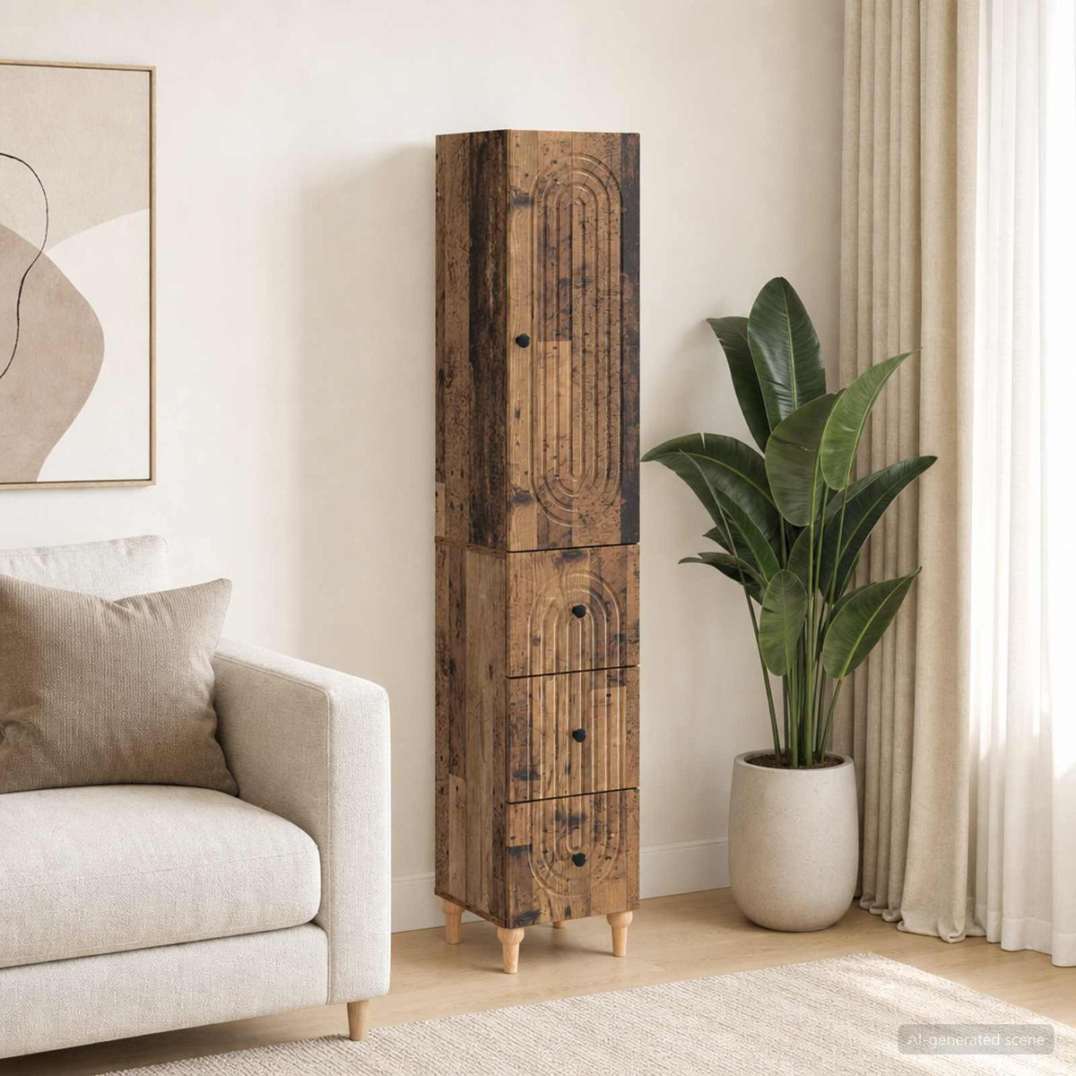 Cabinet Set 2 pcs Engineered Wood
