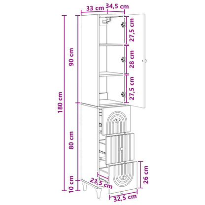 Cabinet Set 2 pcs 33 x 34.5 x 90 cm Engineered Wood