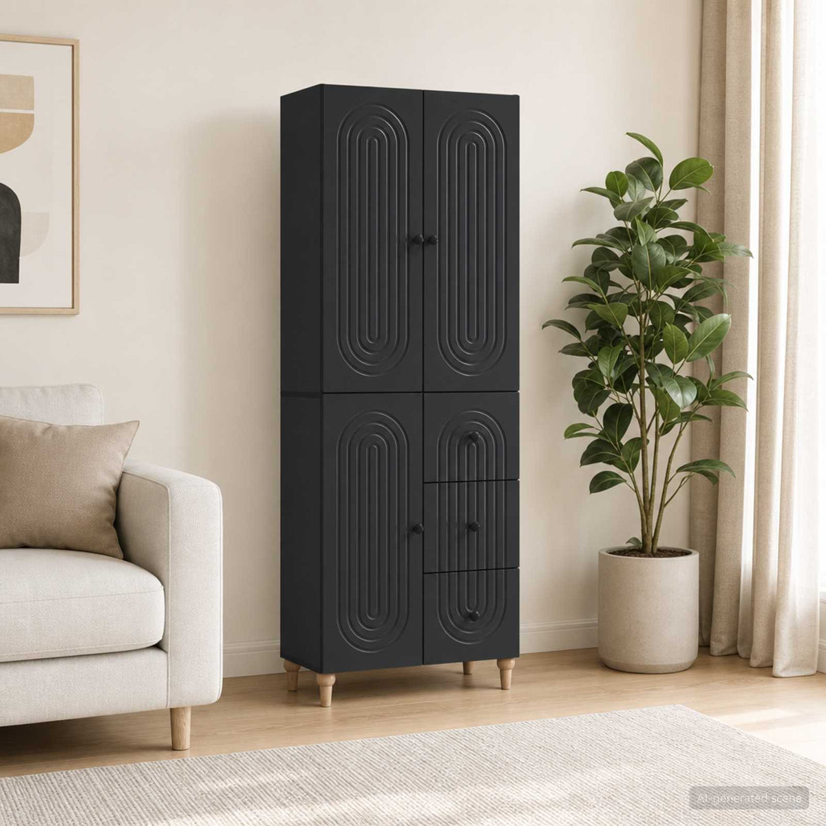 Cabinet Set 2 pcs Engineered Wood