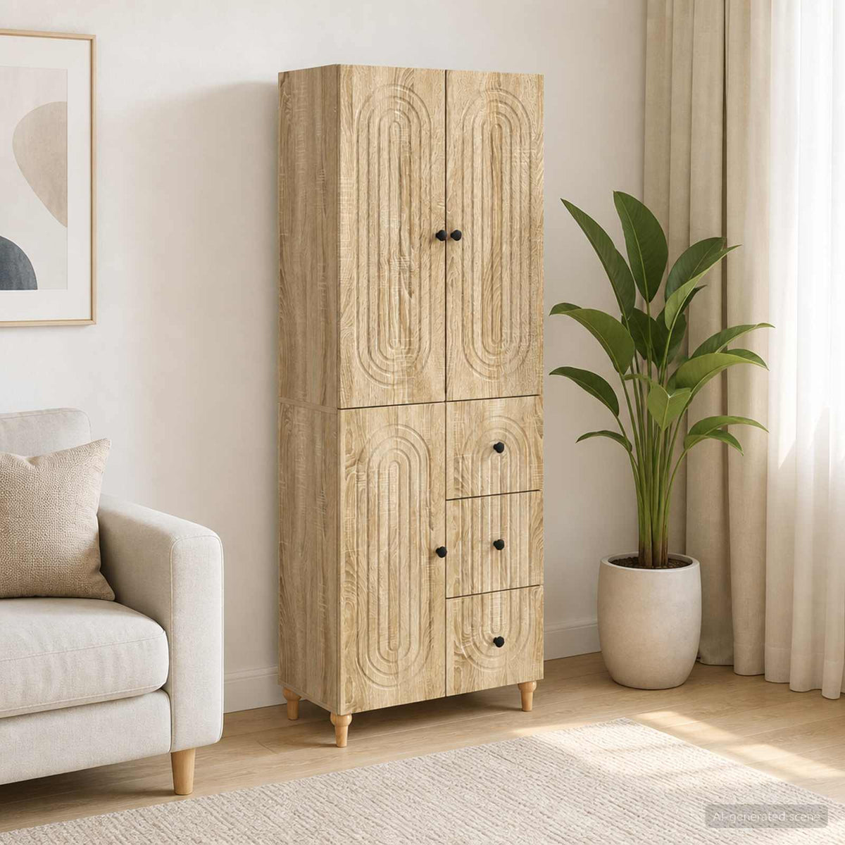 Cabinet Set 2 pcs Engineered Wood