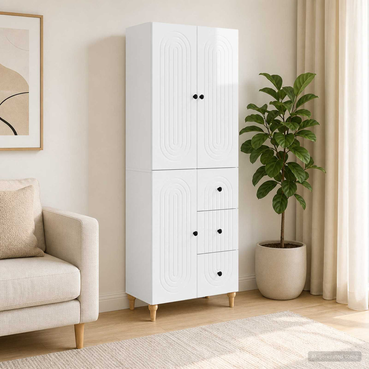 Cabinet Set 2 pcs Engineered Wood
