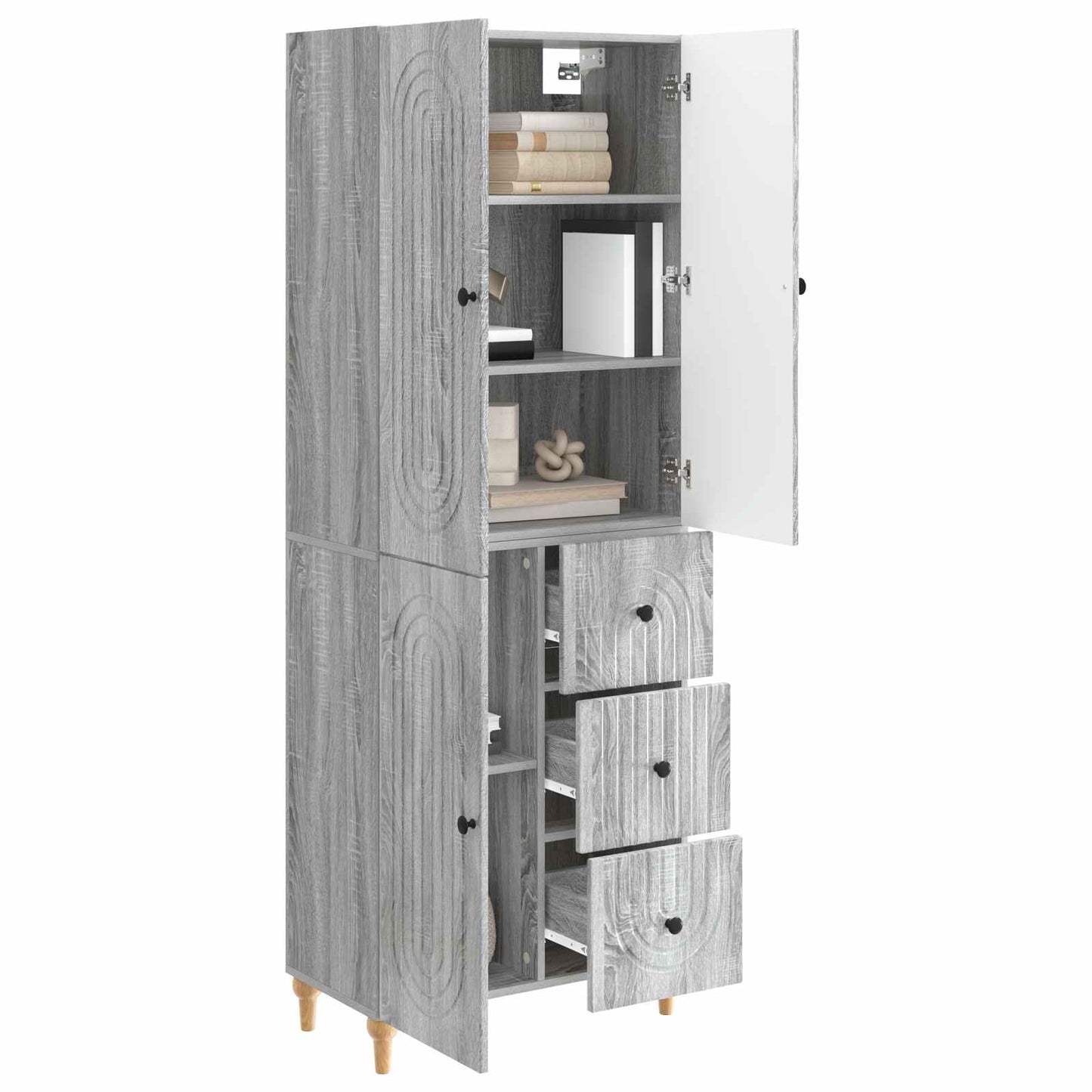 Cabinet Set 2 pcs 66 x 34.5 x 90 cm Engineered Wood