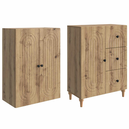 Cabinet Set 2 pcs 66 x 34.5 x 90 cm Engineered Wood