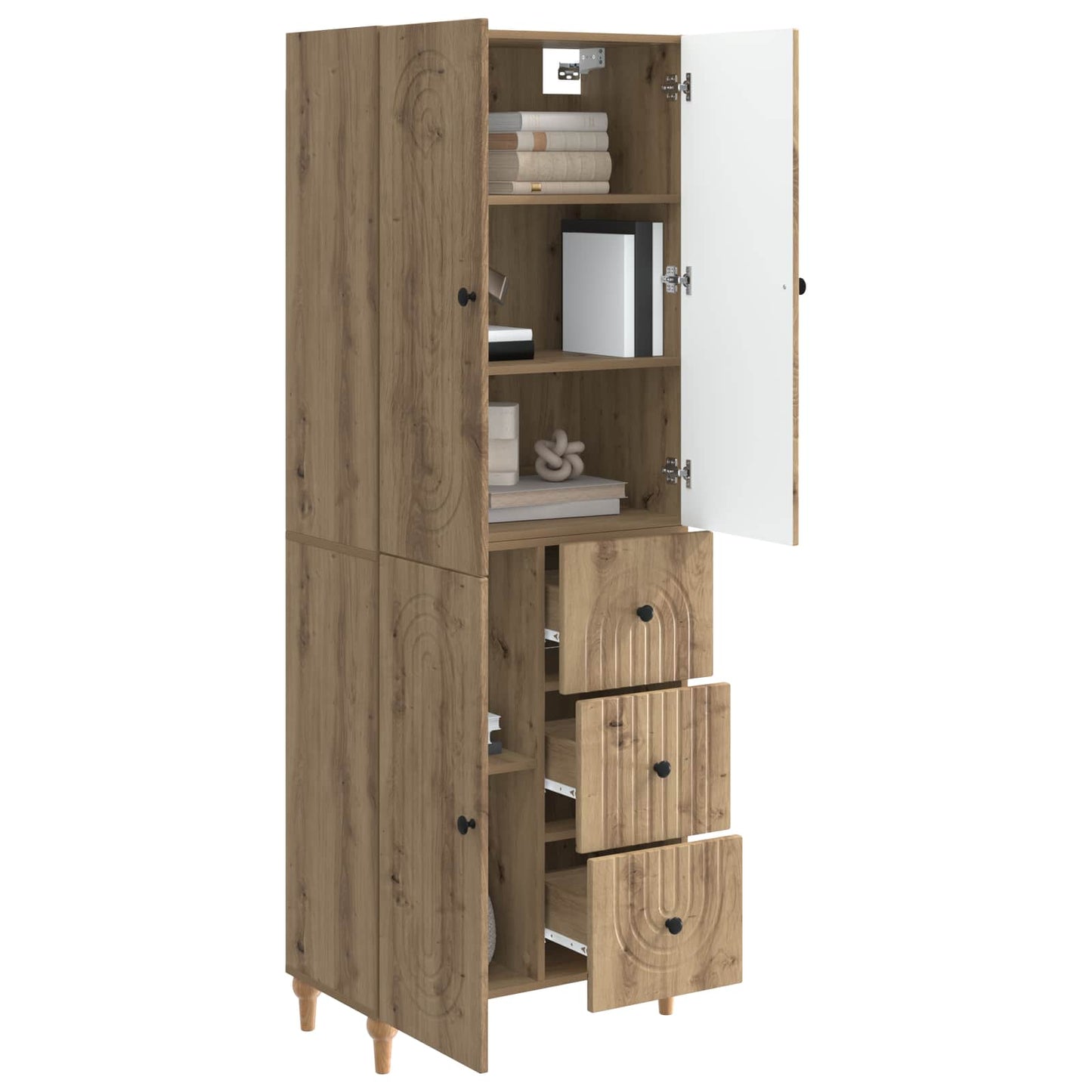 Cabinet Set 2 pcs 66 x 34.5 x 90 cm Engineered Wood