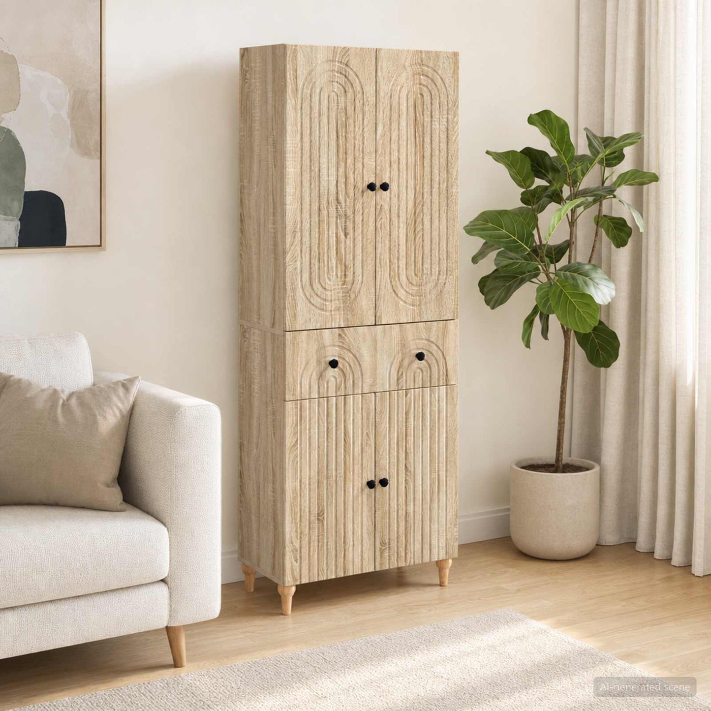 Cabinet Set 2 pcs Engineered Wood