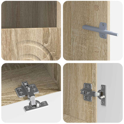 3 Piece LED TV Cabinet Sonoma Oak Engineered Wood