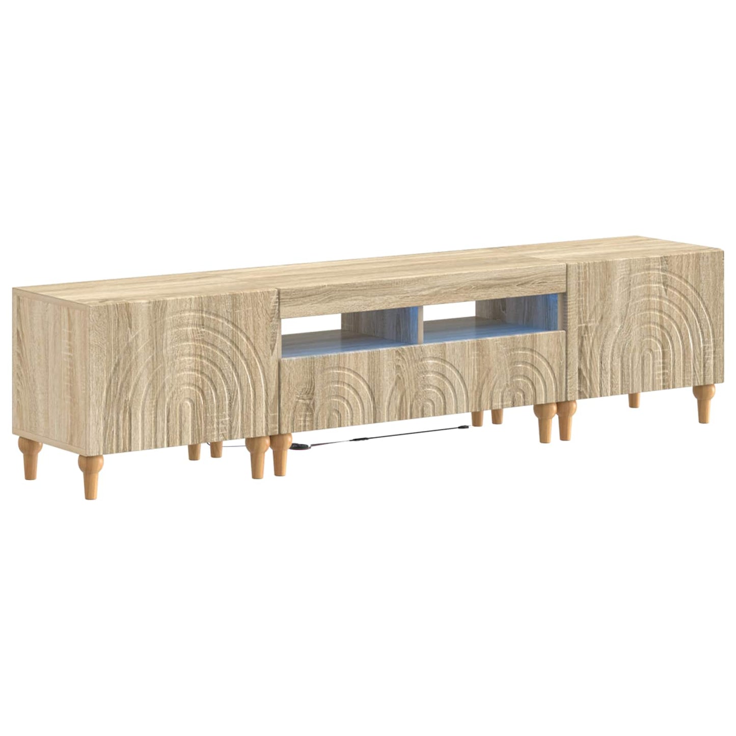 3 Piece LED TV Cabinet Sonoma Oak Engineered Wood